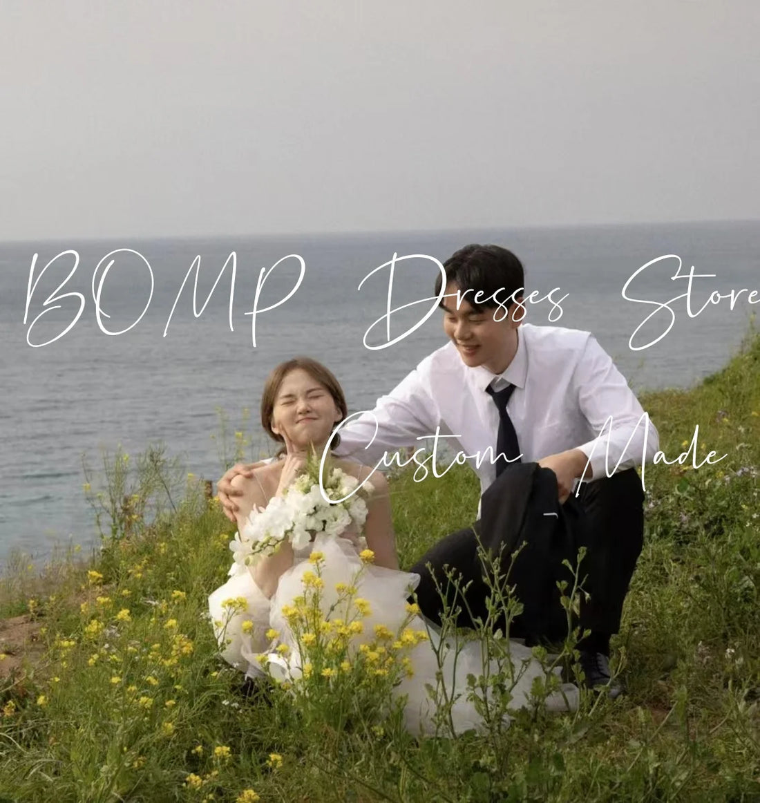 優雅兩件式婚紗 魚骨胸心領拖地紗裙 婚宴/拍攝/迎娶可定制