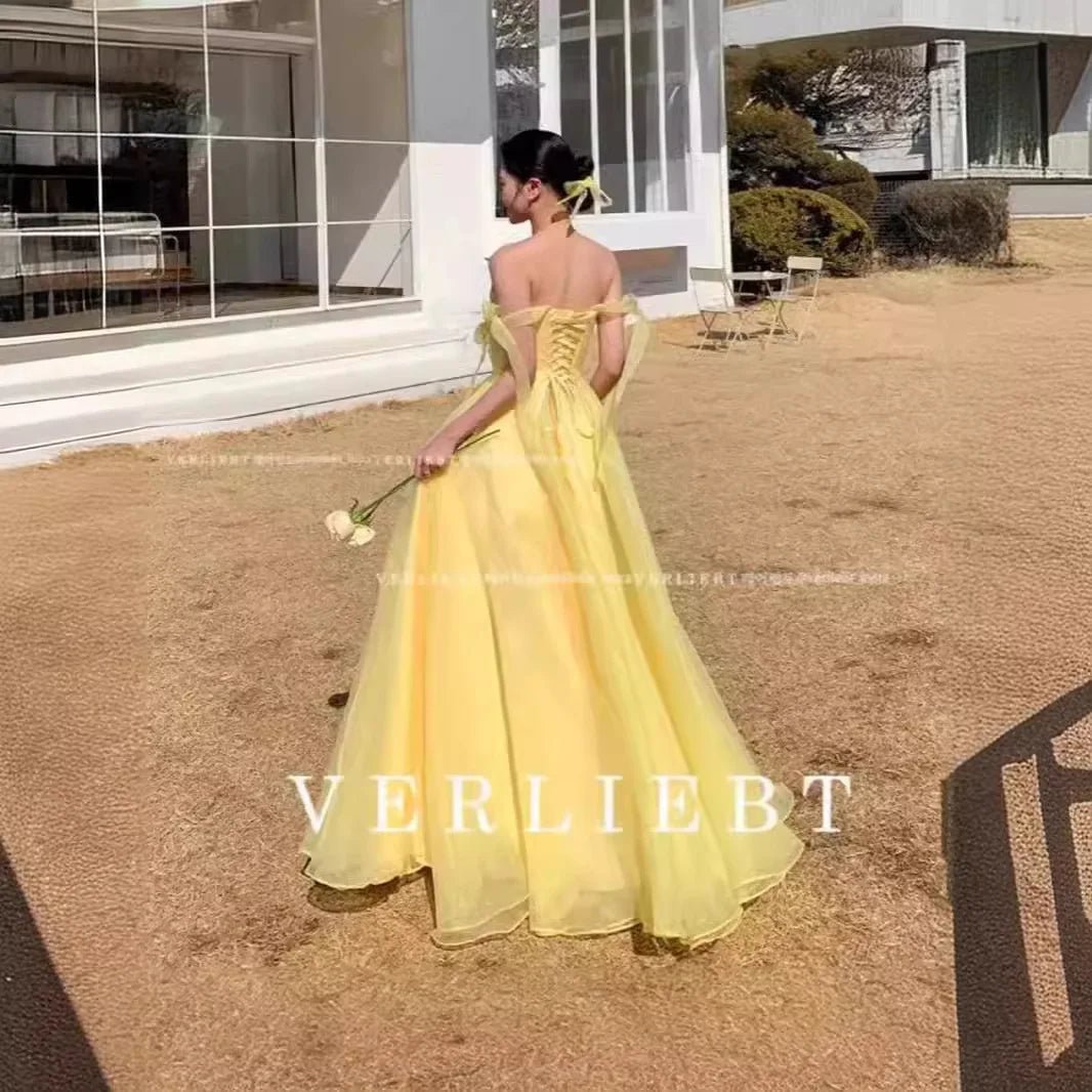 糖果色雪紗長款伴娘禮服|方領A字高腰設計|WeddLin 婚紗禮服 - WeddLin 輕婚紗