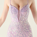 10色亮片美人魚晚禮服/ V 領細肩帶長禮服/ 派對宴會洋裝 - WeddLin 輕婚紗