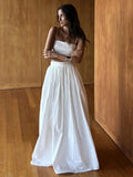 100% 純棉吊帶內搭半長裙套裝/ 夏季沙灘風/ 長裙套裝 - WeddLin 輕婚紗