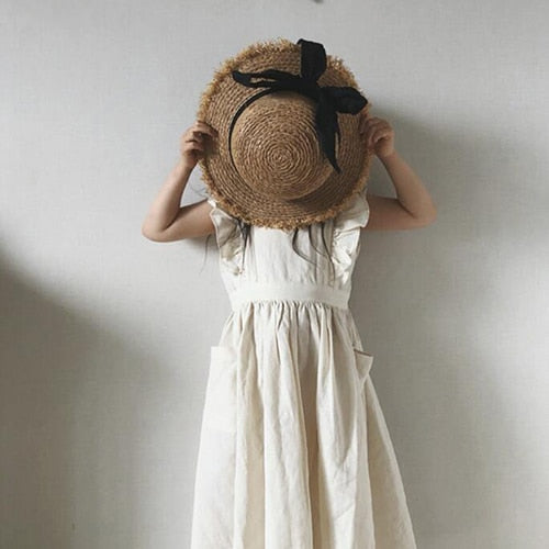 女嬰連衣裙/韓國日式夏季兒童女孩連衣裙/荷葉邊兒童女孩服裝/休閒公主裙