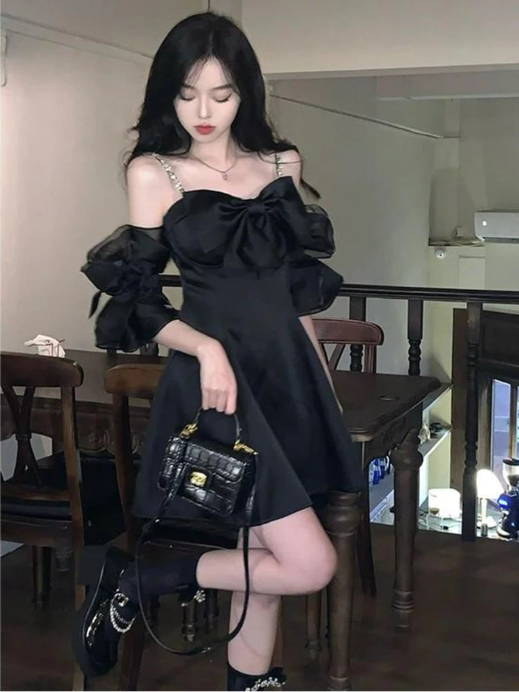 褶皺簡約創意公主優雅復古洋裝/法式休閒基本款