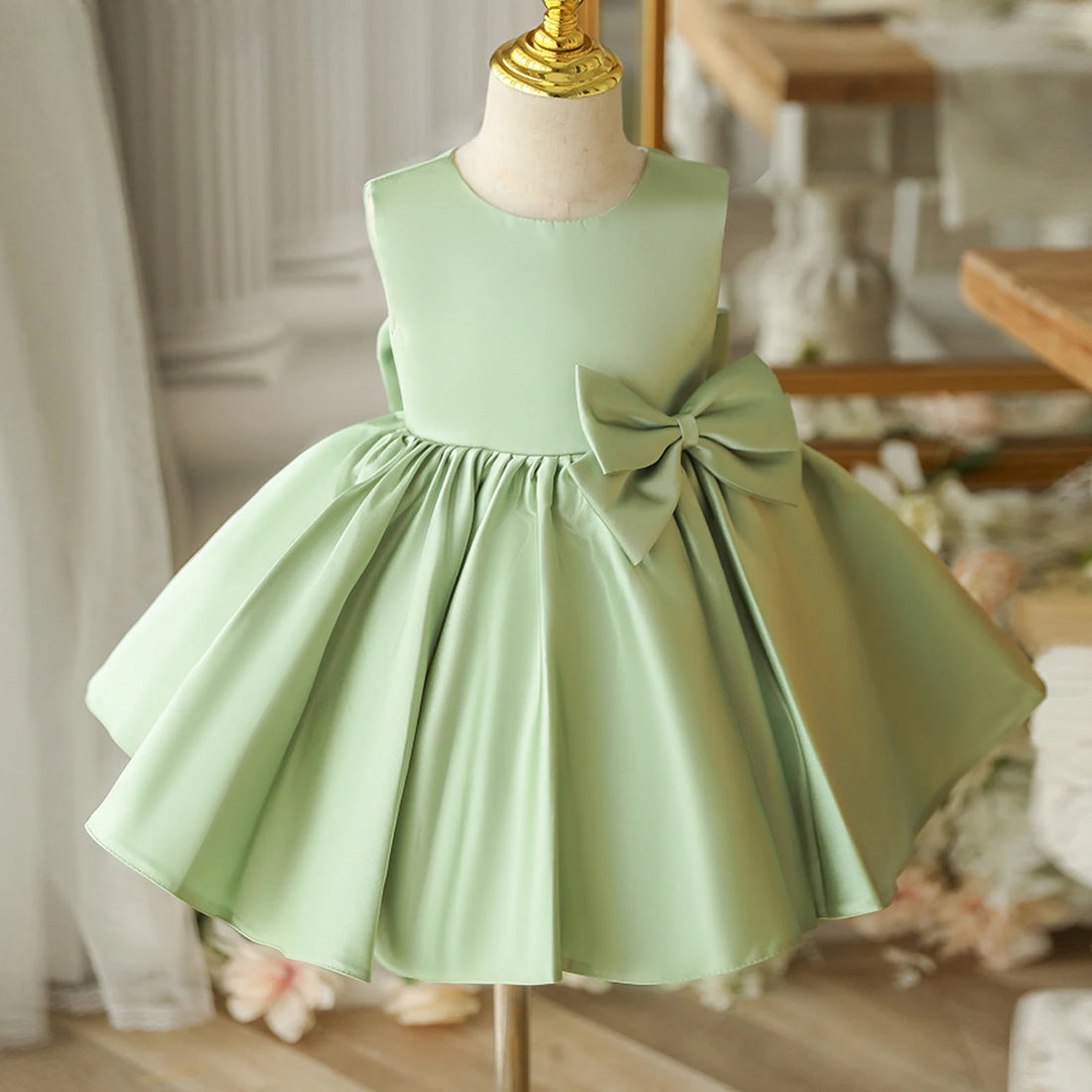 婚禮花童禮服/兒童露背薄紗芭蕾舞裙/公主舞會派對服裝/嬰兒1歲生日白色連身裙