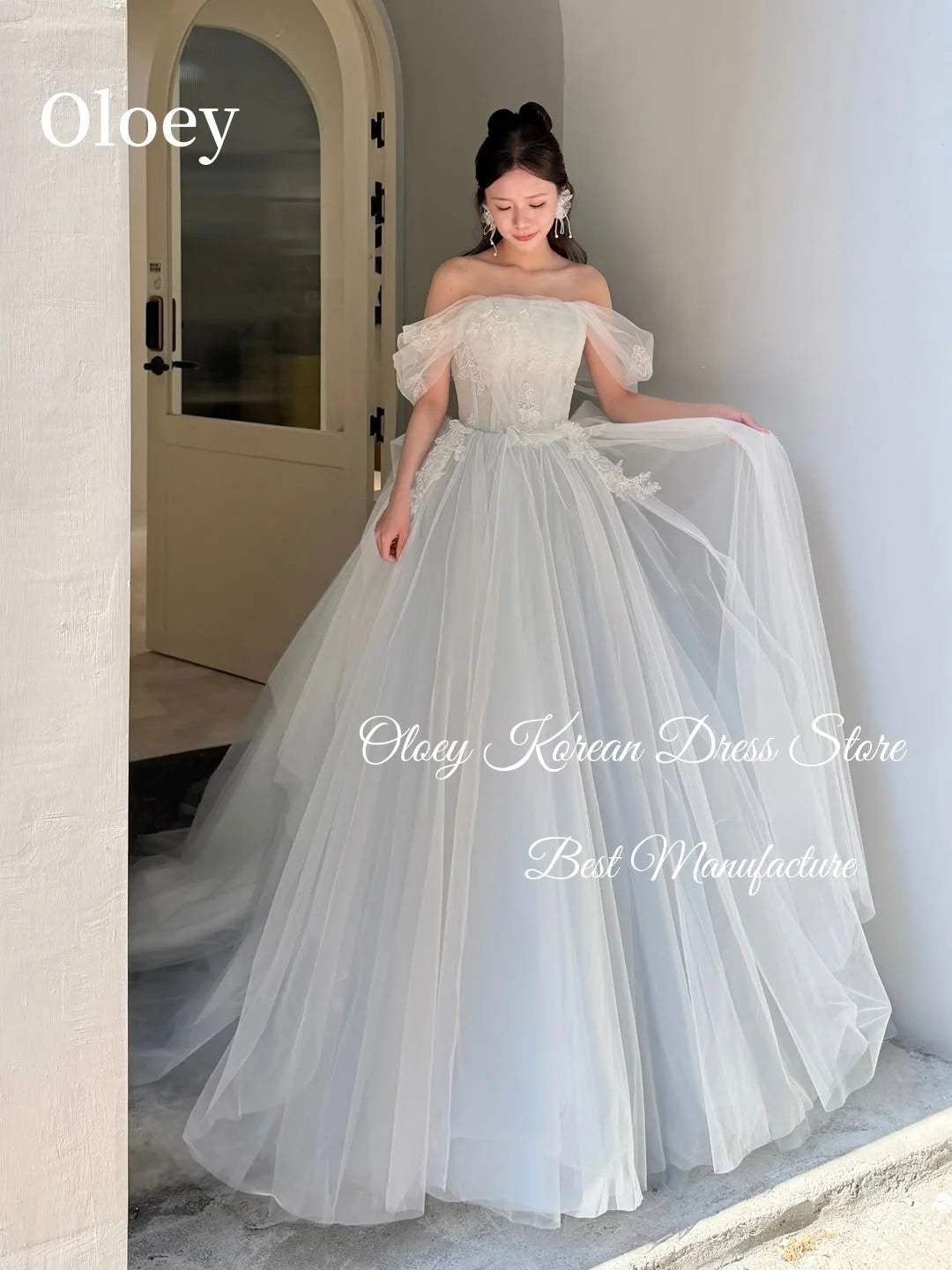 糖果色一字領輕婚紗｜weddlin 客製婚紗・戶外婚禮與自助婚紗推薦