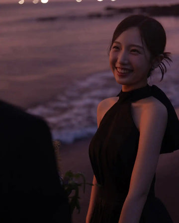 黑色高領A字蝴蝶結婚紗/ 無袖可訂製/ 拖地長款