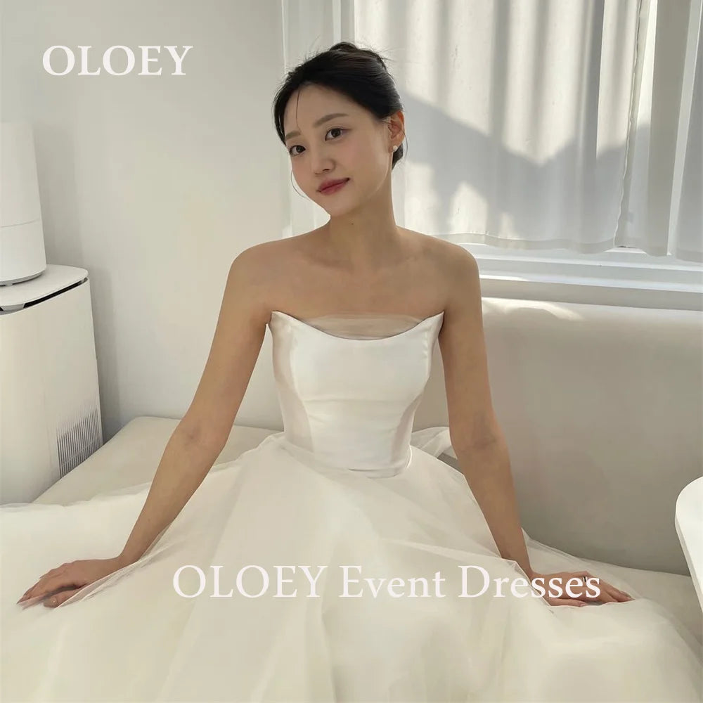 韓系禮服風格婚紗｜平口軟紗附小外套 客製A字拖尾婚紗拍照禮服