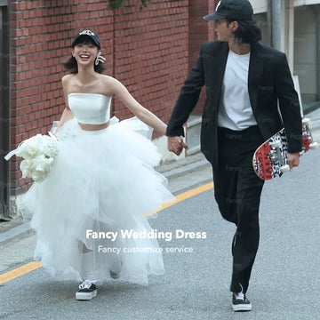 兩件式婚紗/ 無肩帶 /無袖 /及地長度/ 後背繫帶 /新娘拍攝禮服 /定制