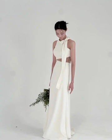 O領蝴蝶結韓系婚紗/ 婚禮宴會禮服/ 客製款
