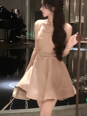 韓國優雅公主迷你派對禮服/聖誕紅色細肩帶時尚禮服/夏季畢業禮服