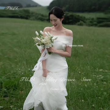 優雅歐根紗美人魚韓國花園婚紗/婚紗拍攝/露背新娘禮服/緊身胸衣/訂製