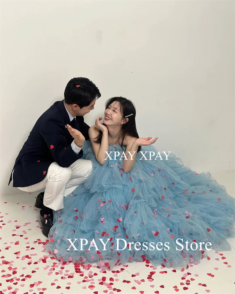 灰藍色紗質層次禮服/ 韓系宴會 攝影/ 婚禮派對/ 客製款