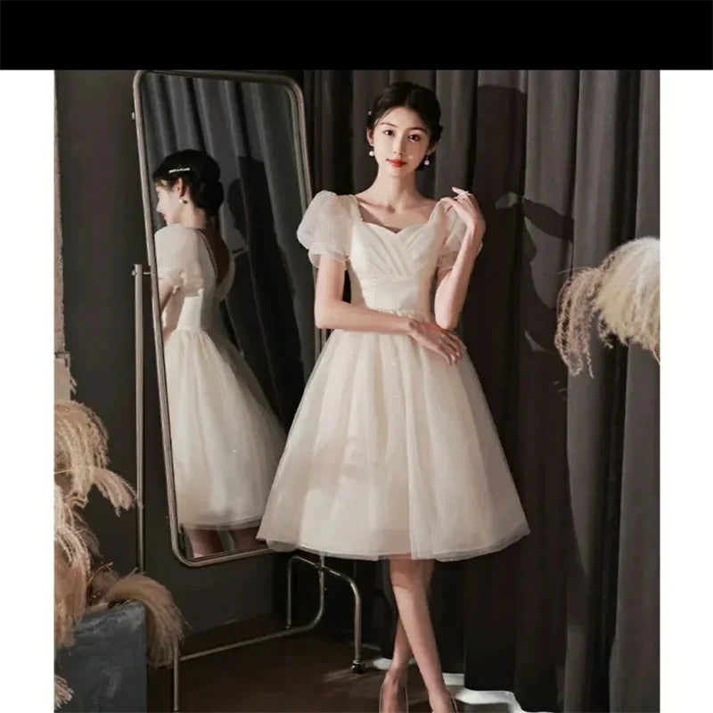 夏季緞面敬酒服/新娘輕婚紗/紅色單肩訂婚/答謝宴