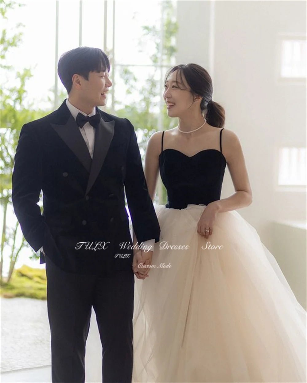 韓系甜心領蓬裙晚禮服｜客製尺寸・婚紗外拍禮服・蓬紗A字裙設計 - WeddLin 輕婚紗