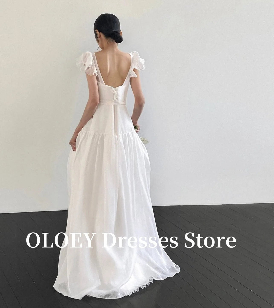 公主風 A 字裙短袖圓領婚紗 /客製款 /韓國婚紗照禮服 - WeddLin 輕婚紗