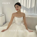 韓系禮服風格婚紗｜平口軟紗附小外套 客製A字拖尾婚紗拍照禮服 - WeddLin 輕婚紗