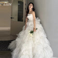 韓系緞面紗裙 客製公主A字婚紗 拖尾禮服訂製 - WeddLin 輕婚紗