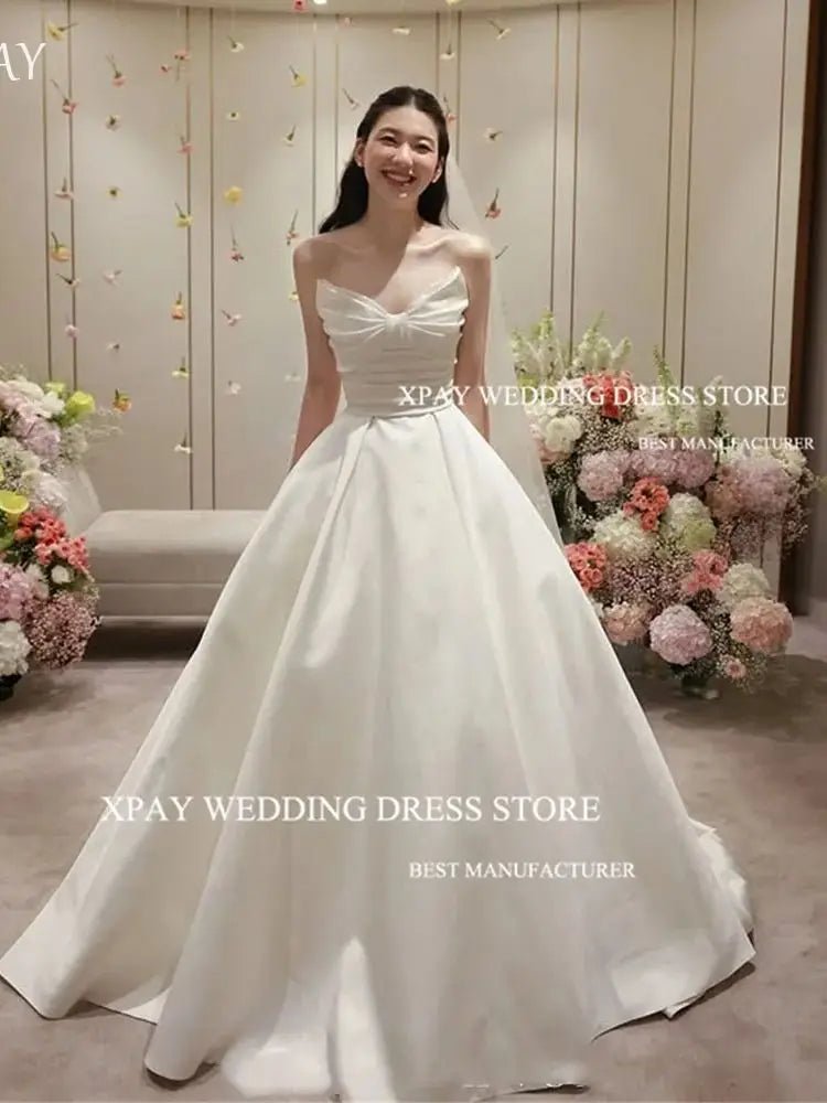 公主蝴蝶結 無肩帶 A字 婚紗/ 韓式攝影/ 婚禮禮服/ 可訂製款 - WeddLin 輕婚紗