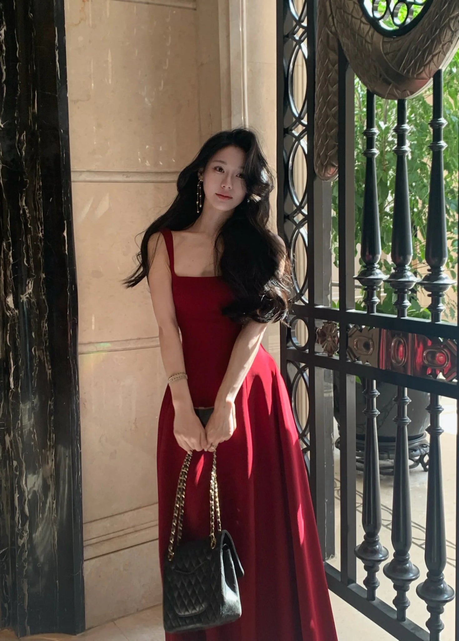 婚禮禮服/夏季純色中長洋裝/法式優雅節慶派對禮服/A字形舞會長裙/女裝新款 (現貨) - WeddLin 輕婚紗