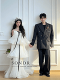 韓式平口多層次訂製輕婚紗｜經典顯瘦 A-Line 氣質婚紗 - WeddLin 輕婚紗