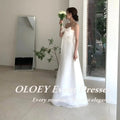 極簡平口 A-Line 輕婚紗｜經典緞面顯瘦禮服｜客製化訂製 - WeddLin 輕婚紗