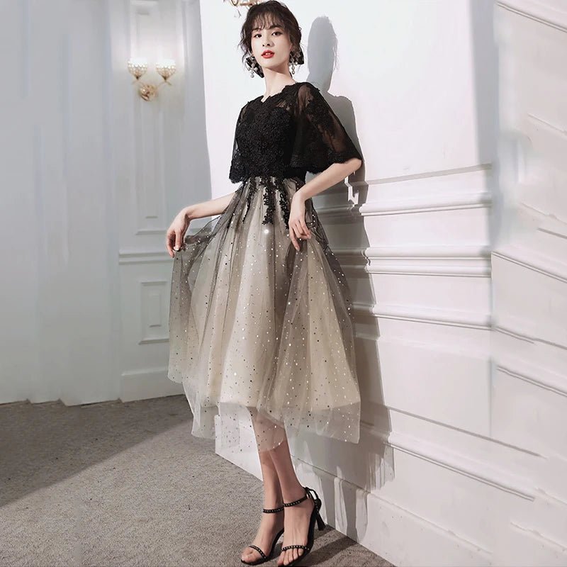奢華法式晚禮服/優雅派對訂製禮服/蕾絲肩帶舞會禮服/正式婚禮長裙 - WeddLin 輕婚紗