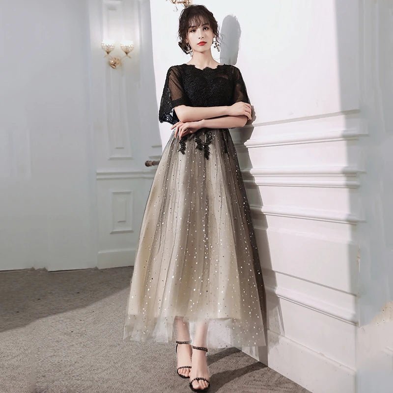 奢華法式晚禮服/優雅派對訂製禮服/蕾絲肩帶舞會禮服/正式婚禮長裙 - WeddLin 輕婚紗