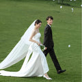 極簡平口緞面蝴蝶結輕婚紗｜依照身形訂製 - WeddLin 輕婚紗