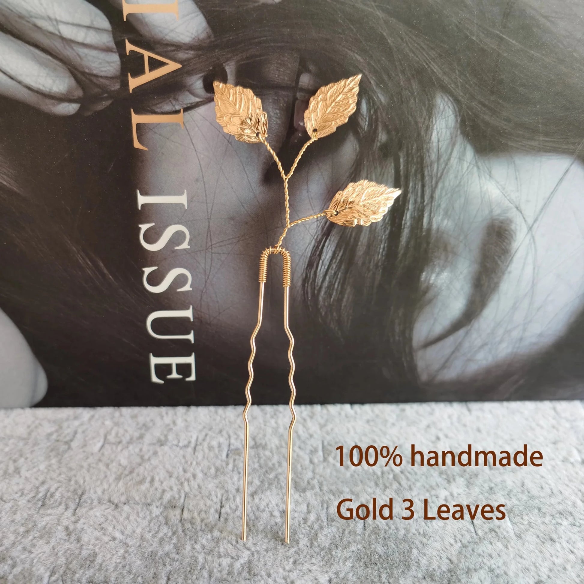 金色新娘髮飾/ 皇冠造型頭飾/ 頭箍/ 婚禮用髮飾/ 葉片珍珠飾品 - WeddLin 輕婚紗