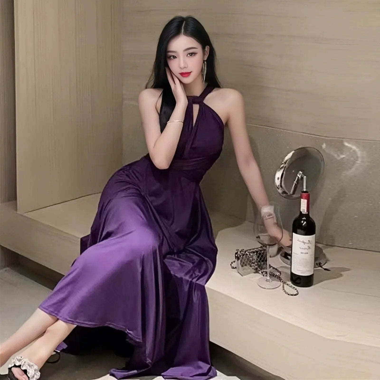 婚禮伴娘沙灘派對波西米亞風/多穿法長洋裝/ 無肩帶連身裙 - WeddLin 輕婚紗