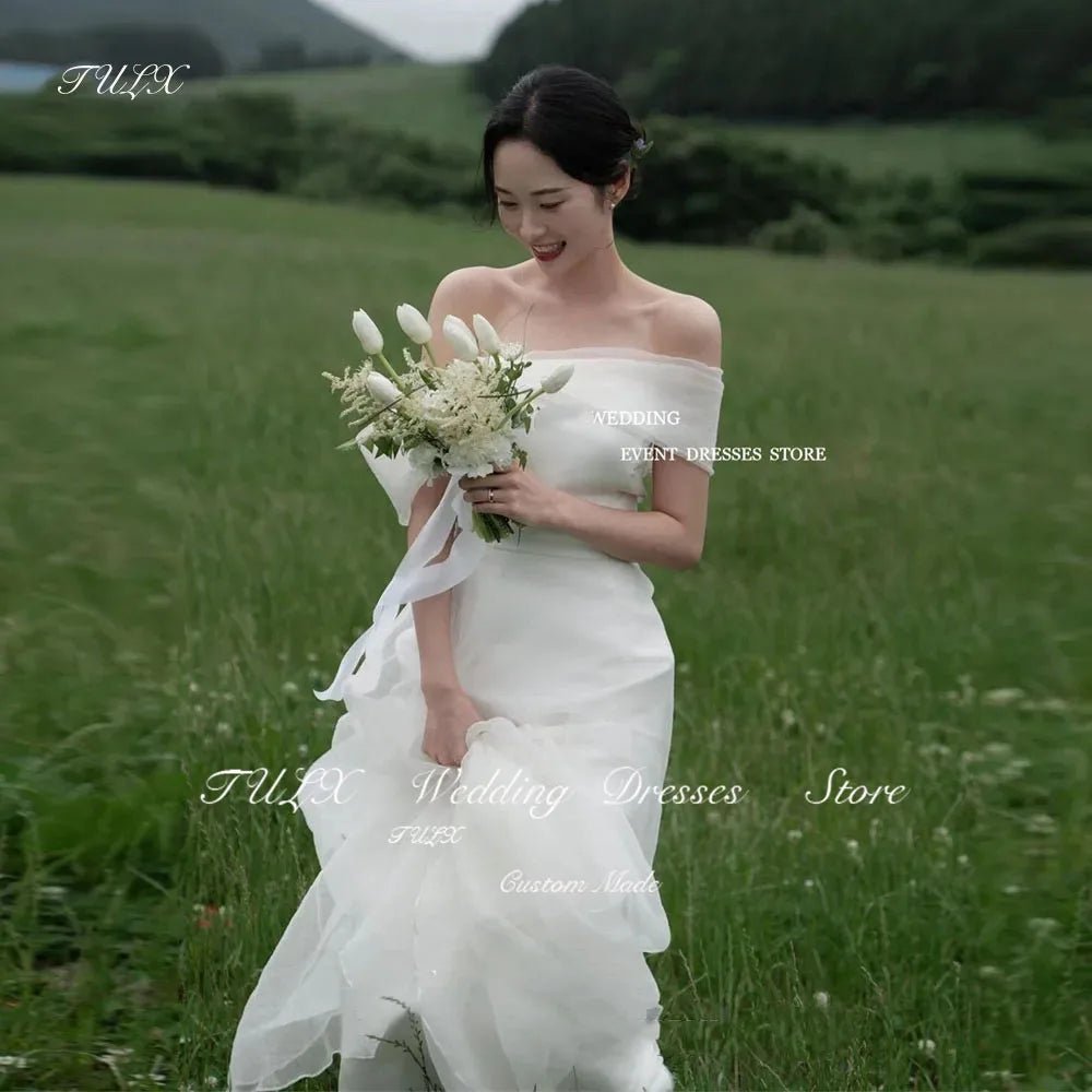 優雅歐根紗美人魚韓國花園婚紗/婚紗拍攝/露背新娘禮服/緊身胸衣/訂製 - WeddLin 輕婚紗
