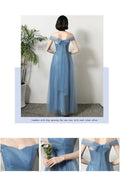 灰藍色長簡約公主伴娘/宴會派對舞會/舞會禮服 - WeddLin 輕婚紗