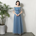 灰藍色長簡約公主伴娘/宴會派對舞會/舞會禮服 - WeddLin 輕婚紗