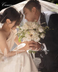 韓國婚紗/單肩訂製正式舞會禮服/修身無袖緞面晚禮服/新娘 - WeddLin 輕婚紗