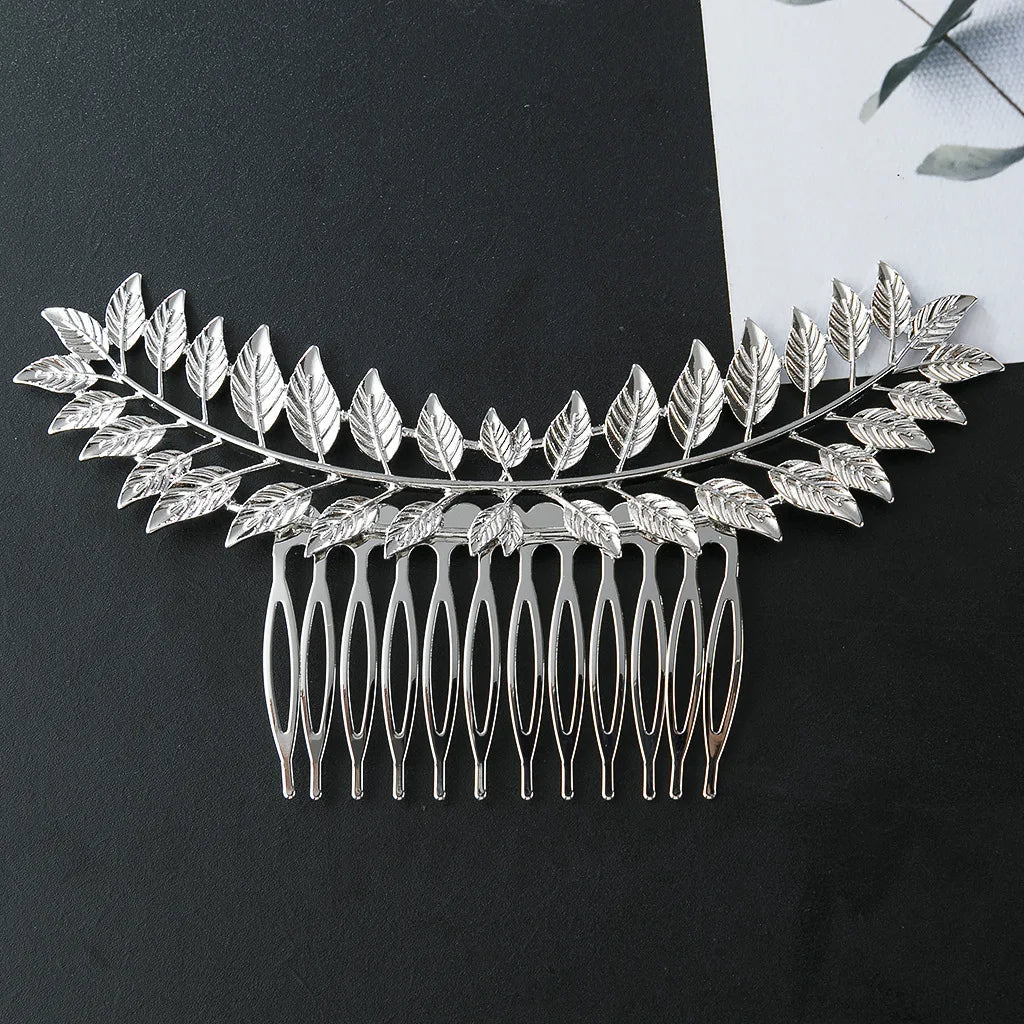新娘金色葉片造型髮飾｜婚禮造型頭飾 髮梳／髮夾／髮插飾品 - WeddLin 輕婚紗