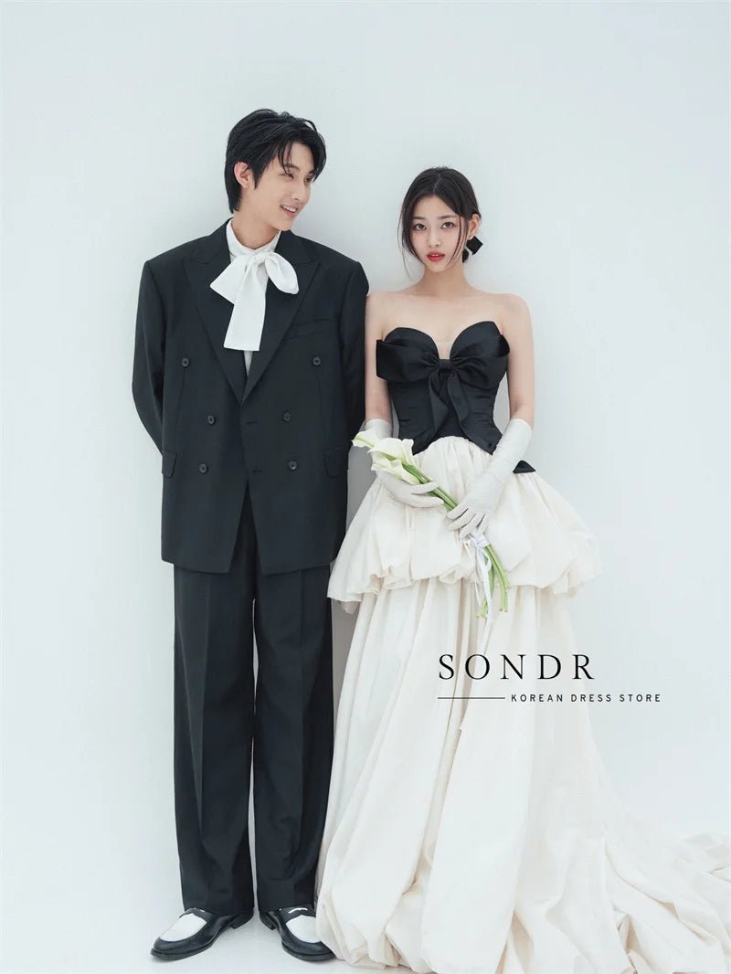 韓系平口緞面輕婚紗｜客製婚紗、自助婚紗外拍與小型婚禮推薦 - WeddLin 輕婚紗