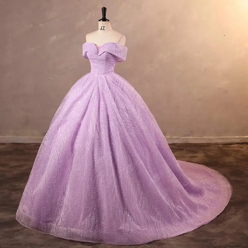奢華亮片婚紗/經典船領新娘禮服/露肩新娘禮服/新娘禮服訂製 - WeddLin 輕婚紗