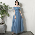 灰藍色長簡約公主伴娘/宴會派對舞會/舞會禮服 - WeddLin 輕婚紗
