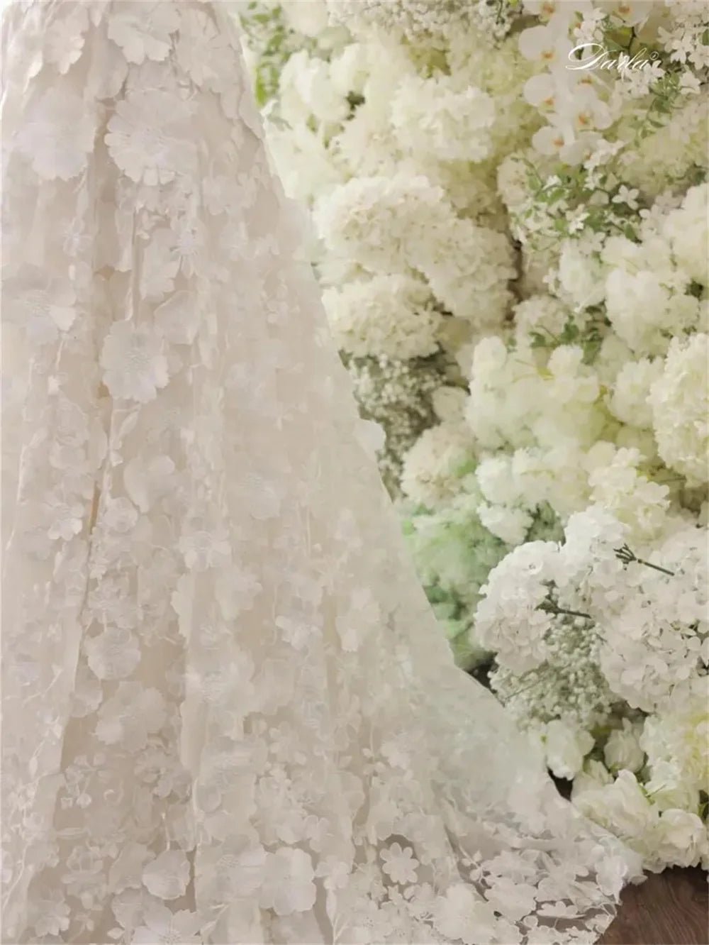 立體蕾絲碎花派對禮服/ 露背無袖新娘禮服 /拖地晚禮服 - WeddLin 輕婚紗