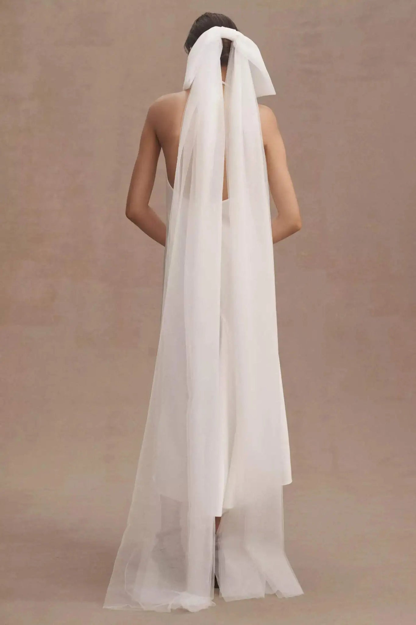 蝴蝶結婚紗頭紗/ 單層長華爾茲裙長頭紗/ 剪裁邊 /新娘配件 - WeddLin 輕婚紗