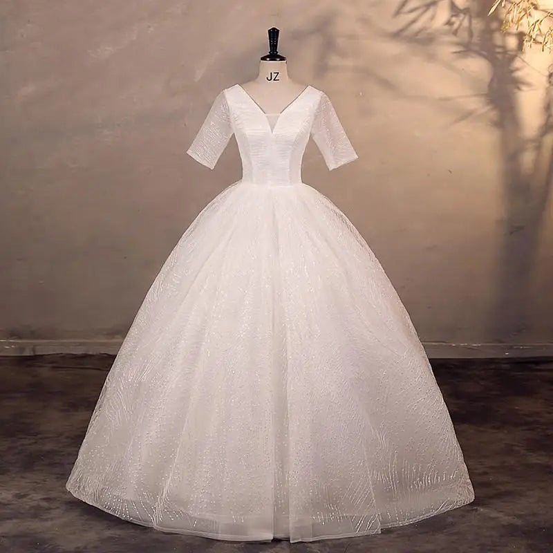 奢華亮片婚紗/經典船領新娘禮服/露肩新娘禮服/新娘禮服訂製 - WeddLin 輕婚紗