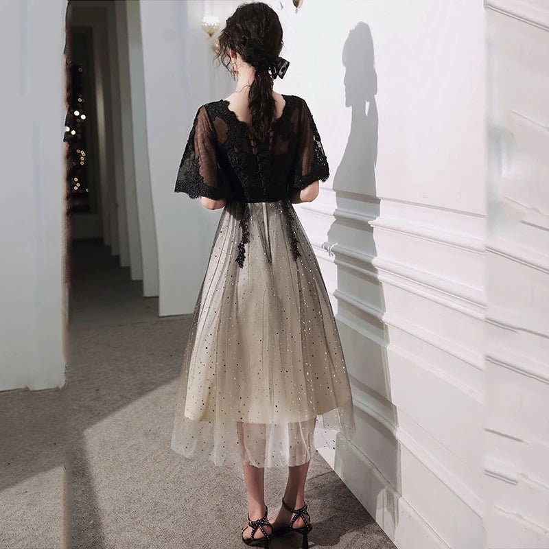 奢華法式晚禮服/優雅派對訂製禮服/蕾絲肩帶舞會禮服/正式婚禮長裙 - WeddLin 輕婚紗