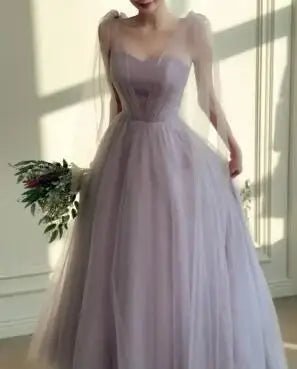 簡約紫色晚禮服/韓國甜心拖尾長舞會禮服/訂製正式派對禮服 - WeddLin 輕婚紗