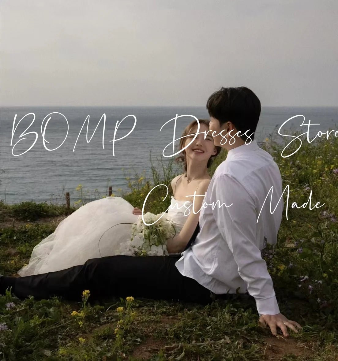 優雅兩件式婚紗 魚骨胸心領拖地紗裙 婚宴/拍攝/迎娶可定制 - WeddLin 輕婚紗