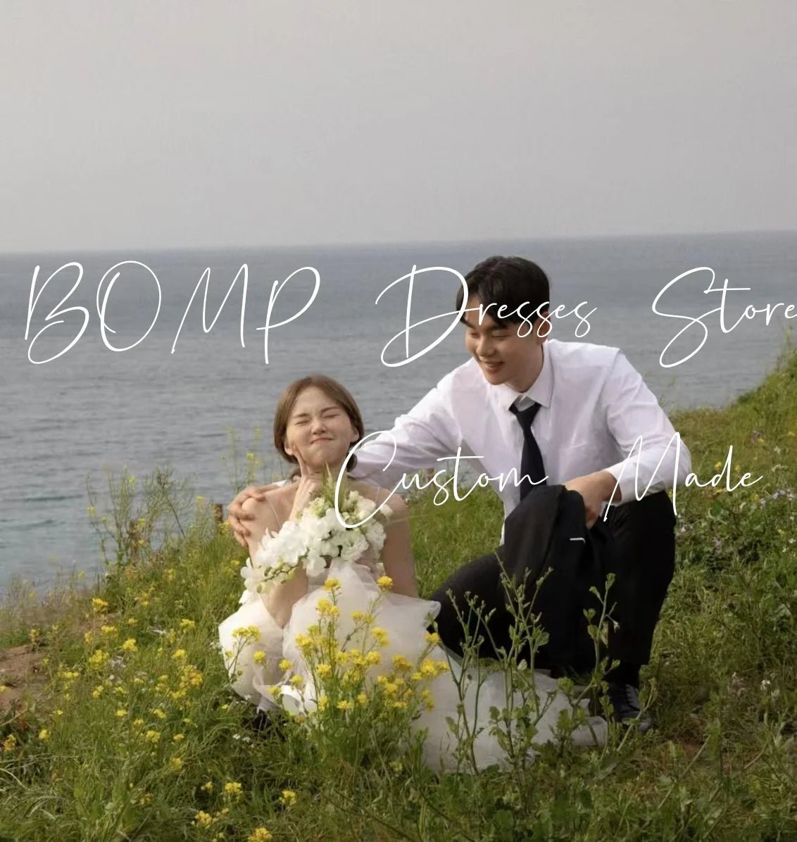 優雅兩件式婚紗 魚骨胸心領拖地紗裙 婚宴/拍攝/迎娶可定制 - WeddLin 輕婚紗