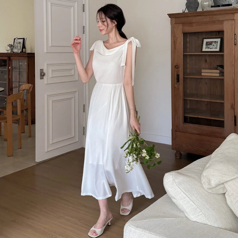 韓系復古 V 領 A - Line 洋裝｜迎賓、登記儀式與約會穿搭 - WeddLin 輕婚紗