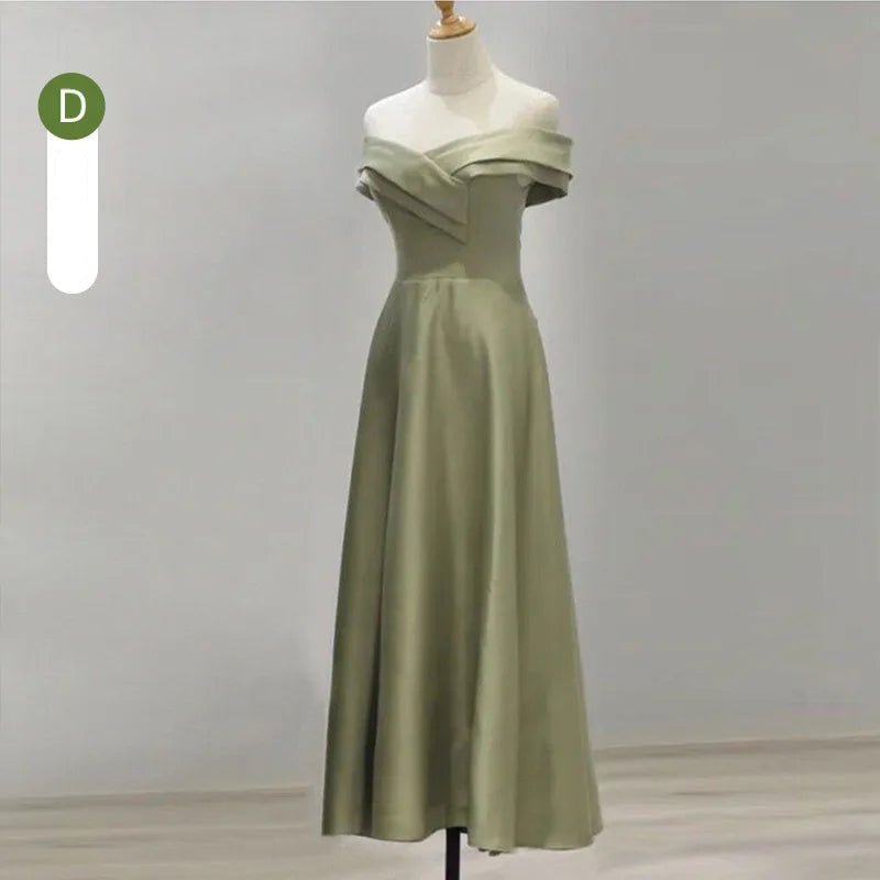 復古 V 領緞面輕禮服｜Weddlin 蝴蝶結收腰 A - Line 伴娘宴客服 (可客製) - WeddLin 輕婚紗