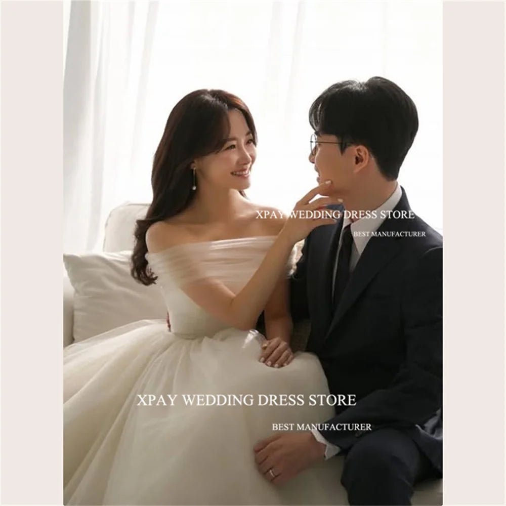 可拆式披肩V領無袖A字婚紗/ 可訂製韓風長裙禮服/ 拍攝婚禮用 - WeddLin 輕婚紗