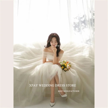 可拆式披肩V領無袖A字婚紗/ 可訂製韓風長裙禮服/ 拍攝婚禮用 - WeddLin 輕婚紗