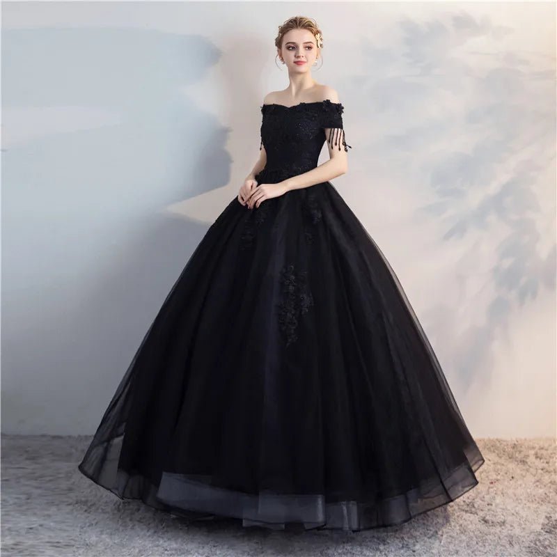 歐式立體花朵黑色晚禮服｜客製化自助婚紗與派對禮服｜WeddLin - WeddLin 輕婚紗