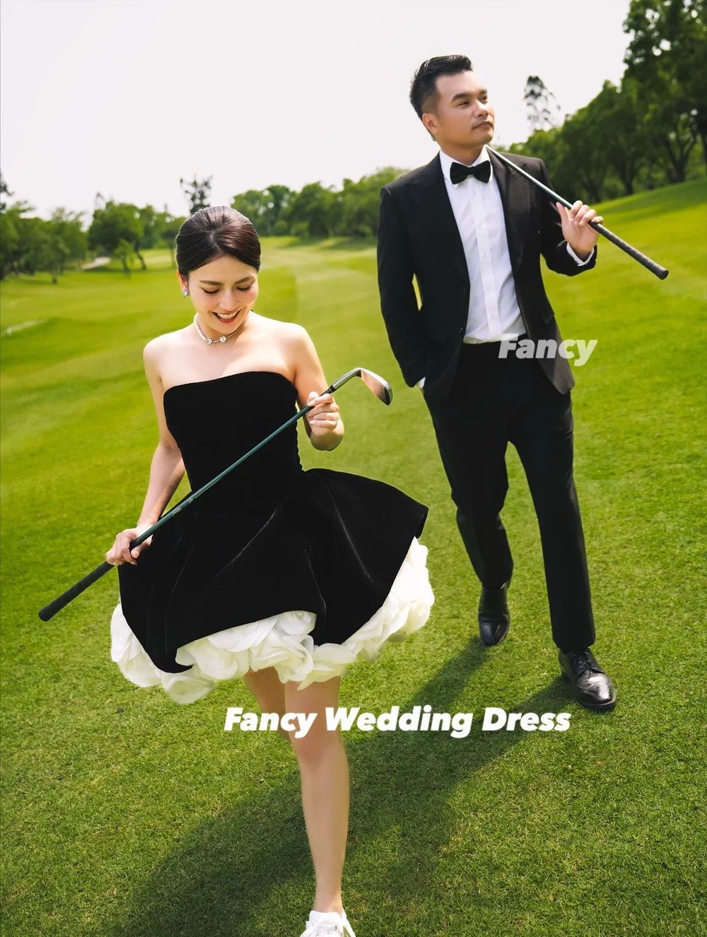 韓系平口立體玫瑰短婚紗｜客製婚紗與自助婚紗拍照婚紗推薦 WeddLin - WeddLin 輕婚紗